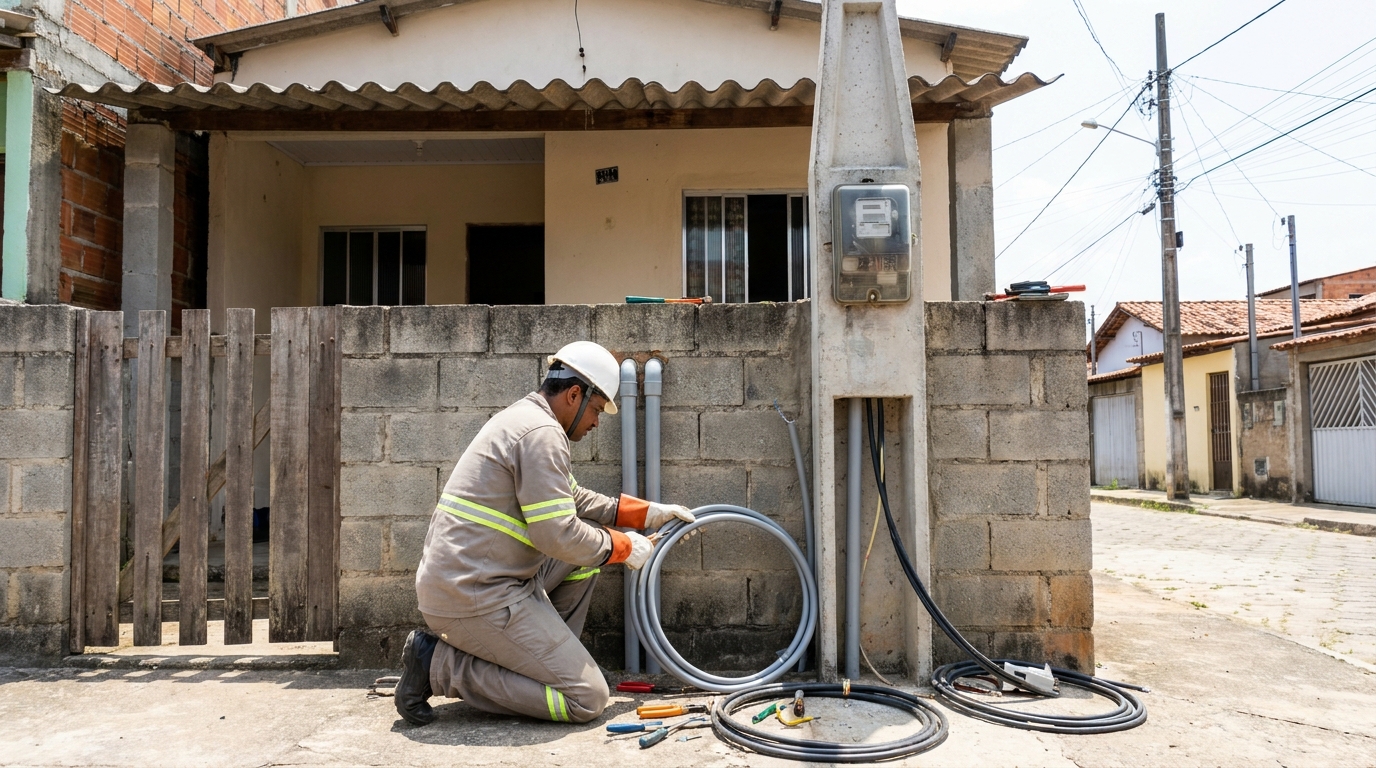 Instalação de Poste Padrão em Blumenau‑SC